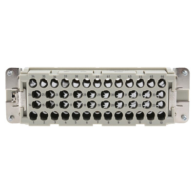 HARTING Heavy Duty Power Connector Insert, 16A, Female, Han EE Series, 46 Contacts