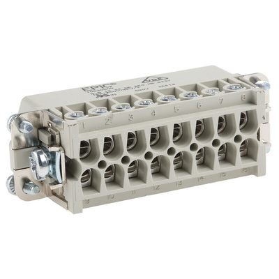 Epic Contact Heavy Duty Power Connector Insert, 14A, Male, H-A Series, 16 Contacts