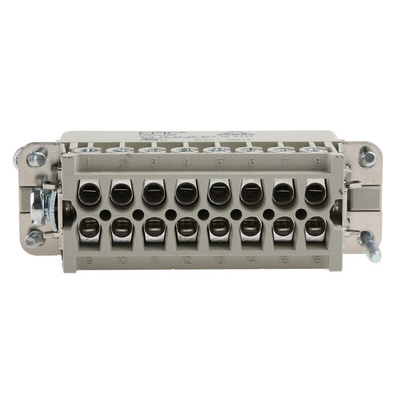 Epic Contact Heavy Duty Power Connector Insert, 14A, Male, H-A Series, 16 Contacts