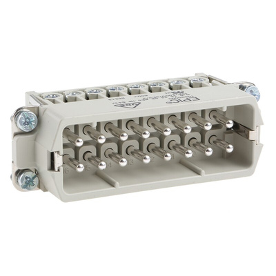 Epic Contact Heavy Duty Power Connector Insert, 14A, Male, H-A Series, 16 Contacts
