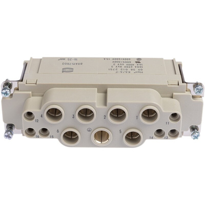 HARTING Heavy Duty Power Connector Insert, 100A, Female, Han K Series, 13 Contacts