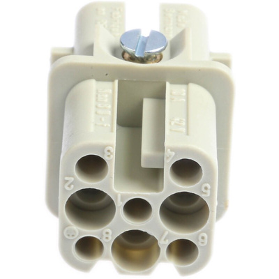 HARTING Heavy Duty Power Connector Insert, 10A, Female, Han D Series, 8 Contacts