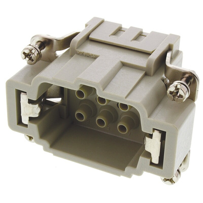 Han E Series size 16 A Connector Insert, Male, 6 Way, 16A, 500 V