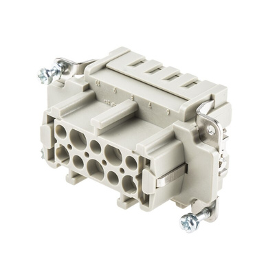 Han E Series size 16 A Connector Insert, Female, 10 Way, 10A, 500 V