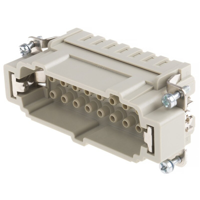 Han E Series size 16 A Connector Insert, Male, 16 Way, 16A, 500 V