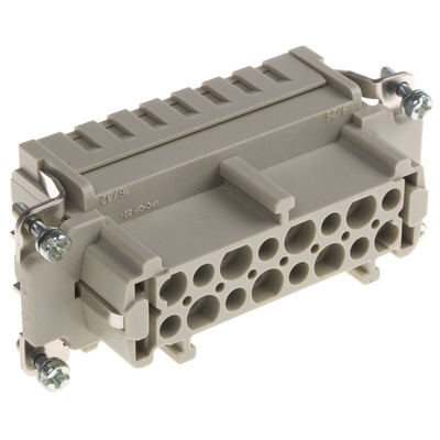 Han E Series size 16 A Connector Insert, Female, 16 Way, 16A, 500 V