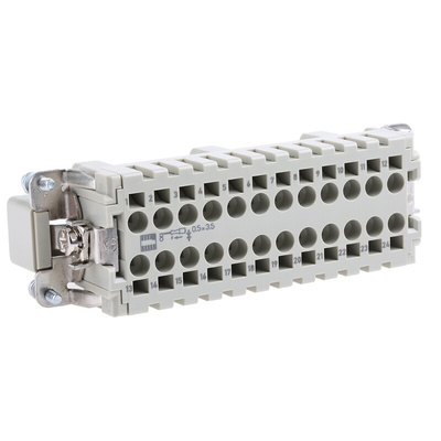 HARTING Heavy Duty Power Connector Insert, 16A, Male, Han ES Series, 24 Contacts