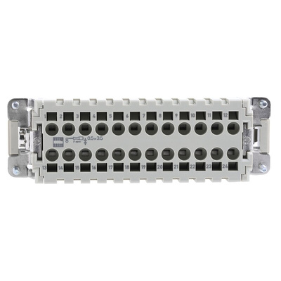 HARTING Heavy Duty Power Connector Insert, 16A, Male, Han ES Series, 24 Contacts