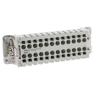 HARTING Heavy Duty Power Connector Insert, 16A, Female, Han ES Series, 24 Contacts