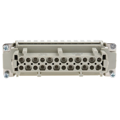 HARTING Heavy Duty Power Connector Insert, 16A, Female, Han ES Series, 24 Contacts