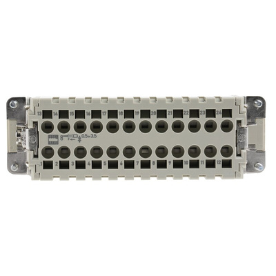 HARTING Heavy Duty Power Connector Insert, 16A, Female, Han ES Series, 24 Contacts