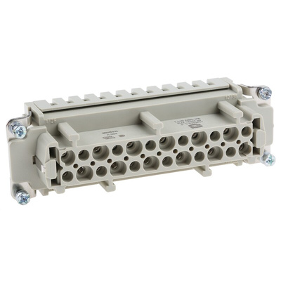 HARTING Heavy Duty Power Connector Insert, 16A, Female, Han ES Series, 24 Contacts