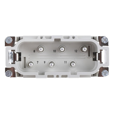 Epic Contact Heavy Duty Power Connector Insert, 35A, Male, H-BS Series, 12 Contacts