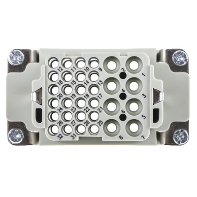 HARTING Heavy Duty Power Connector Insert, 16A, Female, Han Com, Han HSC, Han K Series, 32 Contacts