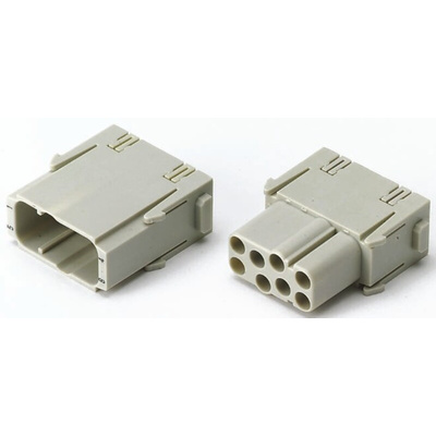 Han-Modular Series Male Module, Rated At 16A, 400 V, For Use With Heavy Duty Power Connectors, Han EE