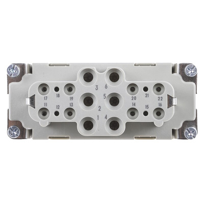 HARTING Heavy Duty Power Connector Insert, 40A, Female, Han-Com Series, 18 Contacts