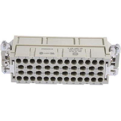 HARTING Heavy Duty Power Connector Insert, 16A, Male, Han EE Series, 46 Contacts