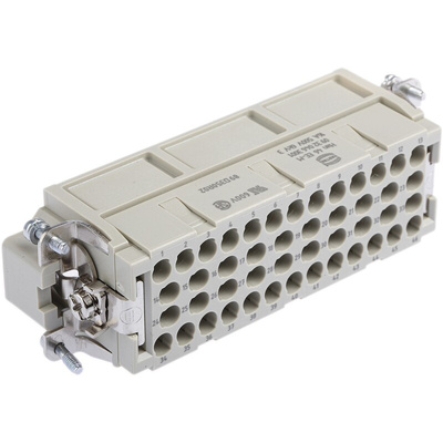 HARTING Heavy Duty Power Connector Insert, 16A, Male, Han EE Series, 46 Contacts