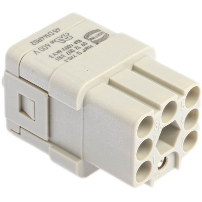 HARTING Heavy Duty Power Connector Insert, 10A, Female, Han Q Series, 8 Contacts