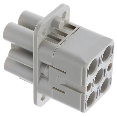 HARTING Heavy Duty Power Connector Insert, 40A, Female, Han Q Series, 7 Contacts