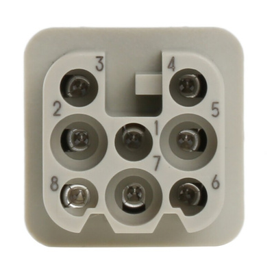HARTING Heavy Duty Power Connector Insert, 10A, Female, Han D Series, 8 Contacts