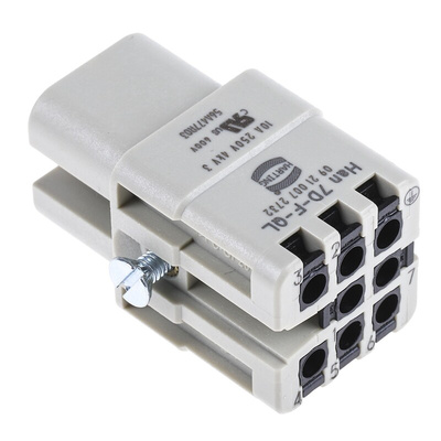 HARTING Heavy Duty Power Connector Insert, 10A, Female, Han D Series, 8 Contacts