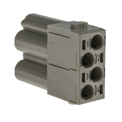 HARTING Heavy Duty Power Connector Module, 40A, Male, Han-Modular Series, 4 Contacts
