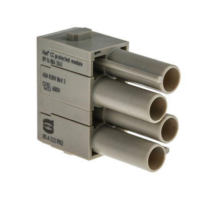 HARTING Heavy Duty Power Connector Module, 40A, Female, Han-Modular Series, 4 Contacts