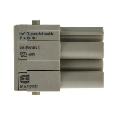 HARTING Heavy Duty Power Connector Module, 40A, Female, Han-Modular Series, 4 Contacts