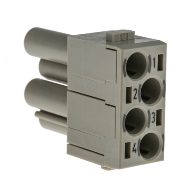 HARTING Heavy Duty Power Connector Module, 40A, Female, Han-Modular Series, 4 Contacts