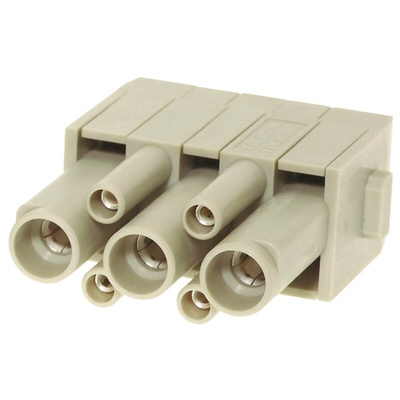 HARTING Heavy Duty Power Connector Module, 40A, Female, Han-Modular Series, 4+3 Contacts