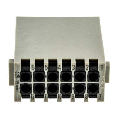 HARTING Heavy Duty Power Connector Module, 10A, Male, Han-Modular Series, 12 Contacts