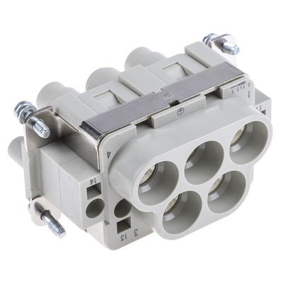 HARTING Heavy Duty Power Connector Insert, 63A, Female, Han-Com Series, 4 Contacts