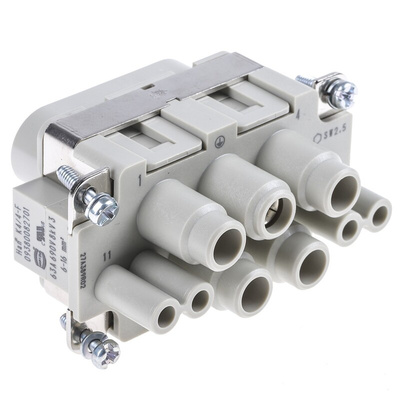 HARTING Heavy Duty Power Connector Insert, 63A, Female, Han-Com Series, 4 Contacts