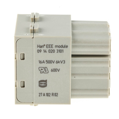 HARTING Heavy Duty Power Connector Module, 16A, Female, Han-Modular Series, 20 Contacts