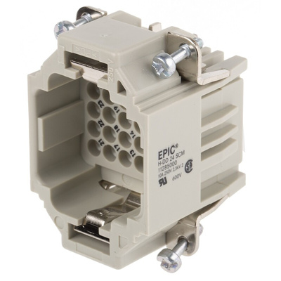 Epic Contact Heavy Duty Power Connector Insert, 10A, Male, H-DD Series, 25 Contacts