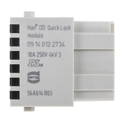 HARTING Heavy Duty Power Connector Module, 10A, Female, Han-Modular Series, 12 Contacts