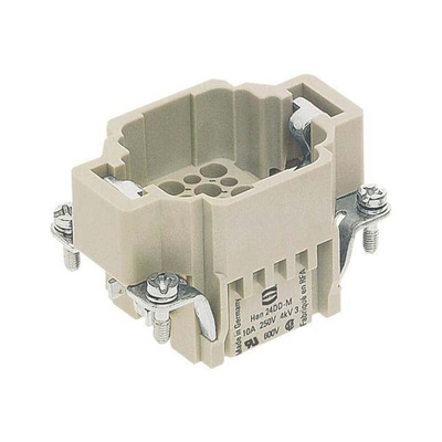 HARTING Heavy Duty Power Connector Insert, 10A, Male, Han DD HMC Series, 24 Contacts