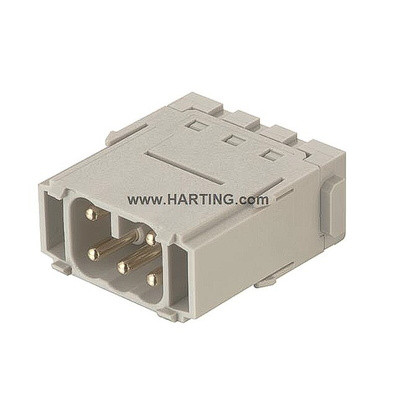 HARTING Heavy Duty Power Connector Module, 16A, Male, Han-Modular Series, 5 Contacts