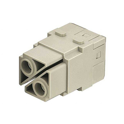 HARTING Heavy Duty Power Connector Module, 100A, Female, Han-Modular Series, 2 Contacts