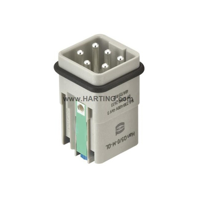HARTING Heavy Duty Power Connector Insert, 16A, Male, Han Q Series, 5 Contacts