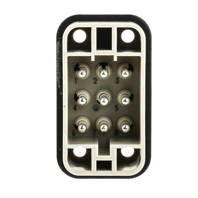 HARTING Heavy Duty Power Connector Insert, 16A, Male, Han Q Series, 8 Contacts