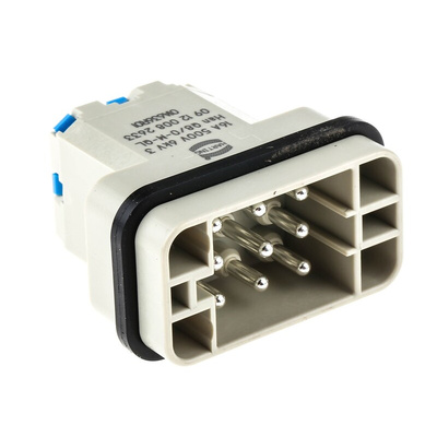 HARTING Heavy Duty Power Connector Insert, 16A, Male, Han Q Series, 8 Contacts