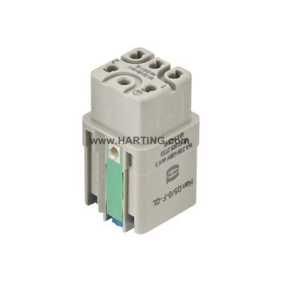 HARTING Heavy Duty Power Connector Insert, 16A, Female, Han Q Series, 5 Contacts