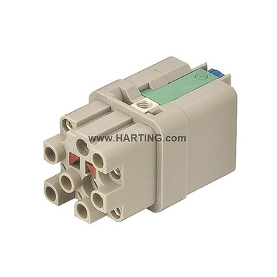 HARTING Heavy Duty Power Connector Insert, 10A, Female, Han Q Series, 12 Contacts