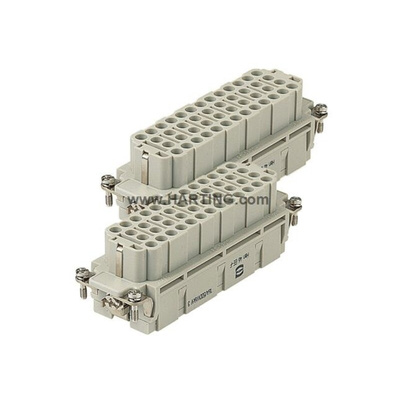 HARTING Heavy Duty Power Connector Insert, 16A, Female, Han EE Series, 46 Contacts