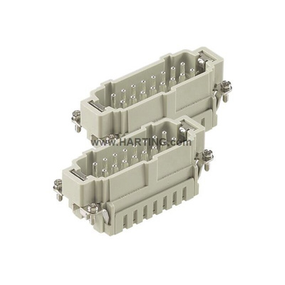 HARTING Heavy Duty Power Connector Insert, 16A, Male, Han ES Series, 16 Contacts