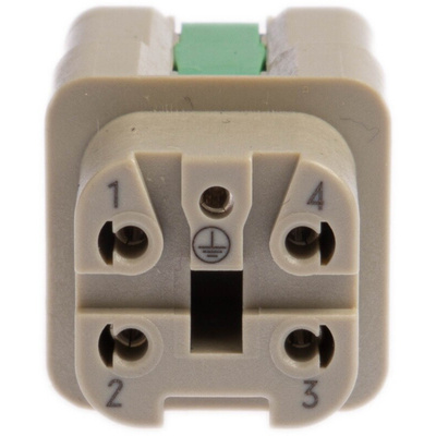 HARTING Heavy Duty Power Connector Insert, 10A, Female, Han A Series, 4 Contacts