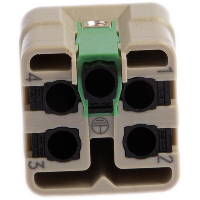 HARTING Heavy Duty Power Connector Insert, 10A, Female, Han A Series, 4 Contacts