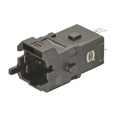 HARTING Heavy Duty Power Connector Insert, 10A, Male, Han 1A Series, 3 Contacts